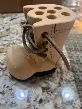 Beige Wooden Boot Pencil Holder - HOP